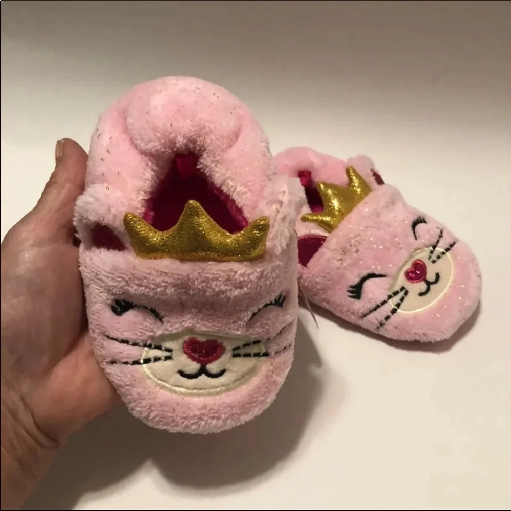 ALine Slippers‎ Girls Size 6 Pink Kitty Slip On New